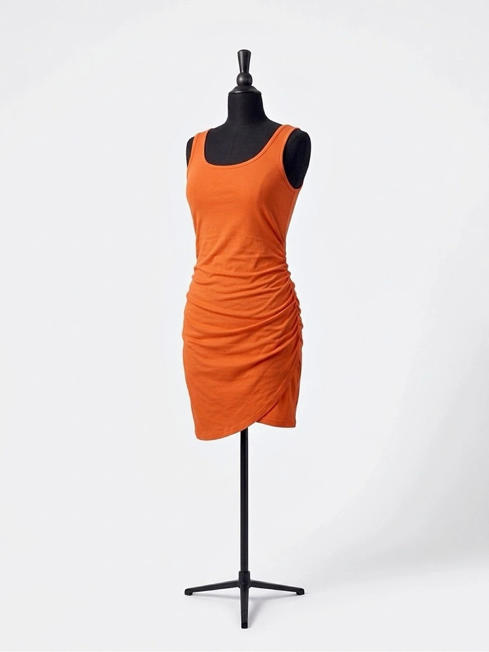 Orange Ruched Mini Dress Like New